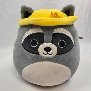 Original Squishmallows Rocky The Raccoon Flower Hat 8" Plush